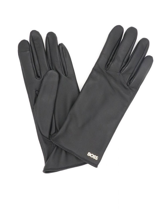 Schwarze Damen Lederhandschuhe