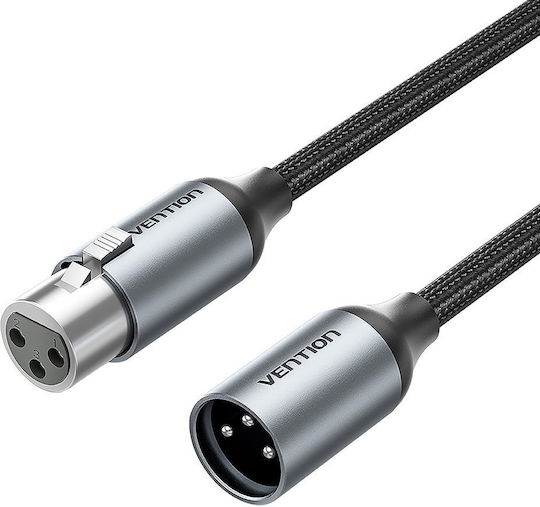 Vention Audio Xlr M-f Cable Braided-metal 3.0m Bkhhi