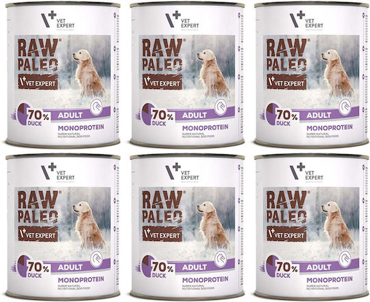 VetExpert Paleo Nasses Hundefutter in Dose mit Ente ohne Getreide 6x800gr