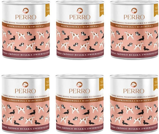Perro Wet Food For Puppies With Meat Grain-Free 6x850gr