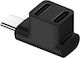 Avizar Мини двоен USB-C сплитер под прав ъгъл 90° 100W зареждане 4K 10Gbps черен