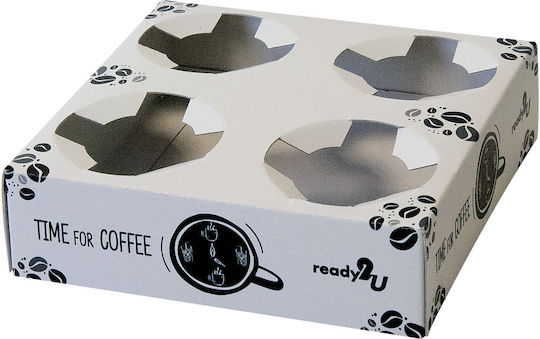 Ready Set 100 Disposable Cup Holders For Coffee 4 Slots