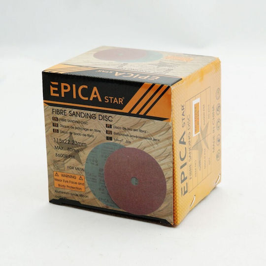 Epica Star Orbital Sander Sheet K80 115x115mm Set 25 Pieces