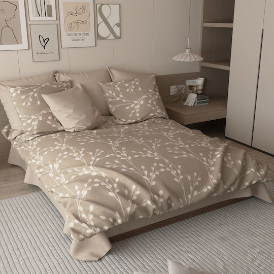Charalambidis Textiles Βαμβάκι Σετ Σεντόνια Μονά 160x260εκ. Μπεζ (3τμχ)