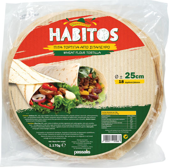 Habitos Wheat Tortilla 25cm 18 Pieces 1.17kg 6-72368