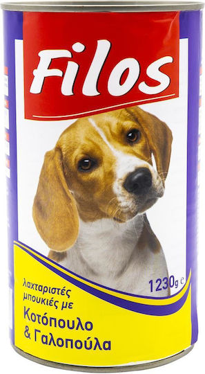 Filos Nasses Hundefutter mit Huhn und Türkei 1230g
