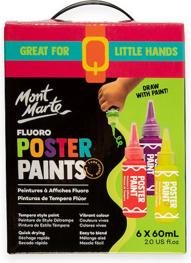 Mont Marte Fluoreszierende Temperafarben 6 Stück à 60ml