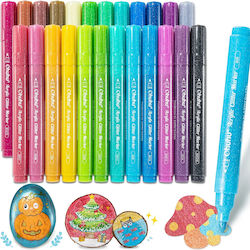 Ohuhu Markere de pictură Acrilic 3mm cu Glitter Set 24 Culori Ohuhu Markere de pictură Acrilic 3mm cu Glitter Set 24 Culori