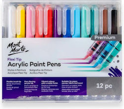 Mont Marte Μαρκαδόροι Brush Vibrant Colors 1mm Σετ 12τμχ Mont Marte Μαρκαδόροι Brush Vibrant Colors 1mm Σετ 12τμχ