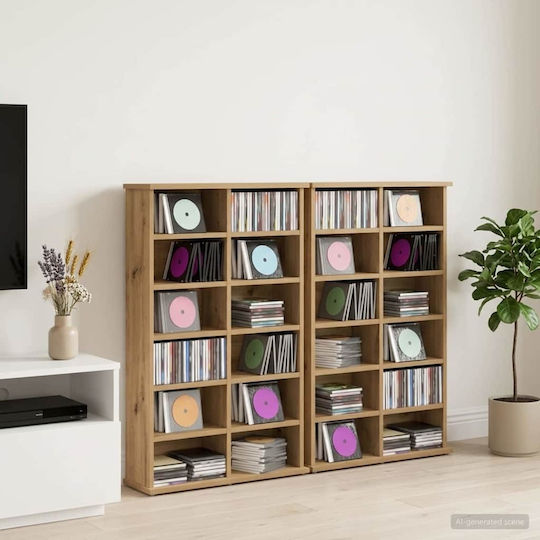 vidaXL Dulap CD 2 Bucăți Stejar Artisan 60x17x92cm