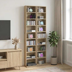 vidaXL CD Cabinet 2 Pcs Sonoma Oak 33x23.5x175cm