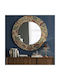 Wallity Wandspiegel mit Hölzernes Rahmenmaterial Durchmesser 58cm