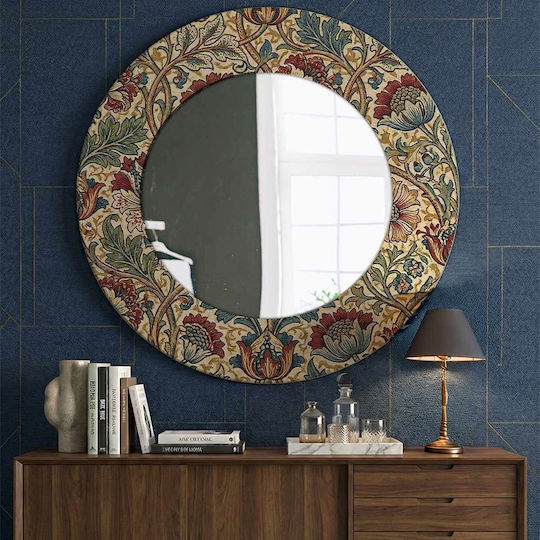 Wallity Wandspiegel mit Hölzernes Rahmenmaterial Durchmesser 58cm