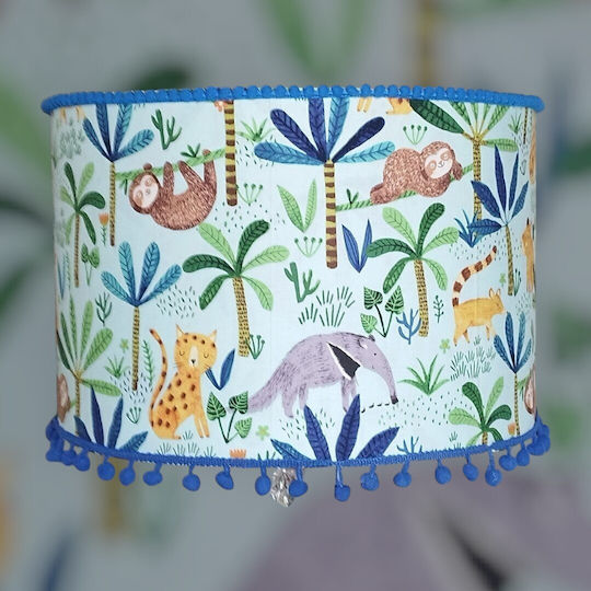 Single-Light Kids Ceiling Hanging Light with E27 Socket Blue 35x25cm