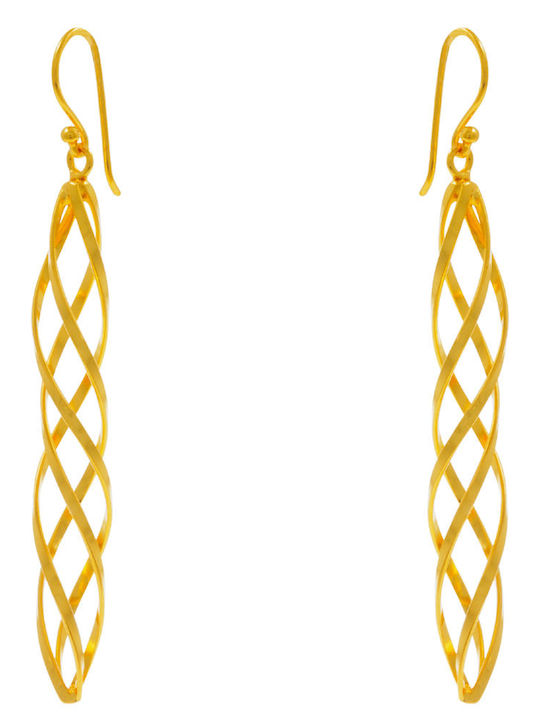 Bizoutaki Silver Gold Plated Dangle Earrings