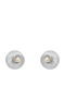 Bizoutaki Silver Gold Plated Stud Earrings with Stones and Pearls