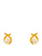Bizoutaki Silver Gold Plated Stud Earrings with Stones and Pearls