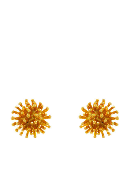 Bizoutaki Silver Gold Plated Stud Earrings