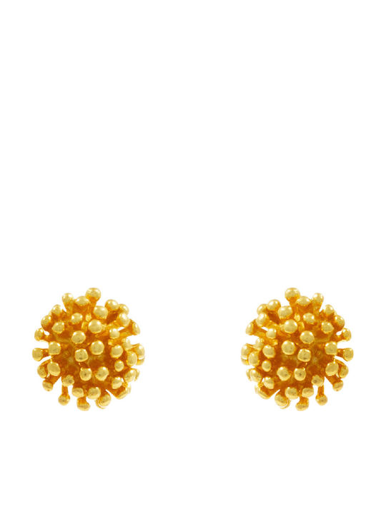 Bizoutaki Silver Gold Plated Stud Earrings