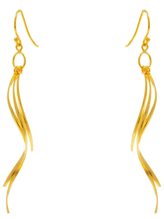 Bizoutaki Dangle Earrings Gold Plated Silver