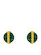 Bizoutaki Silver Gold Plated Stud Earrings with Stones