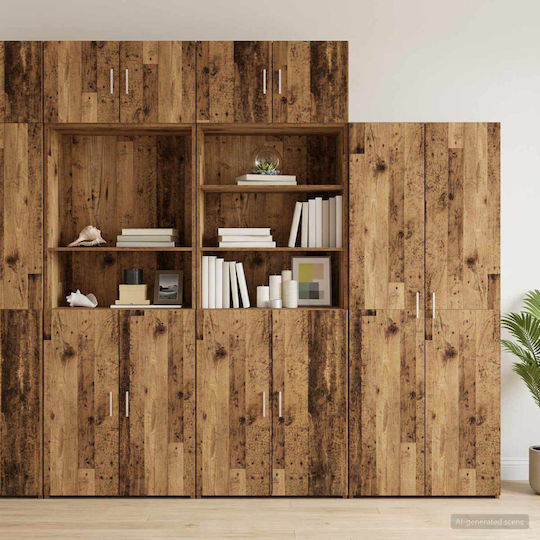 Wall Cabinet Aged Wood 70x42.5x225cm
