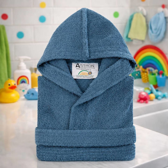 Astron Italy Kids Bathrobe Petrol Hooded