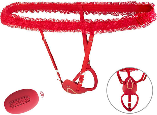 You2Toys Strap-on Lay-on Vibe Δονητής με Απομακρυσμένο Έλεγχο Κόκκινος
