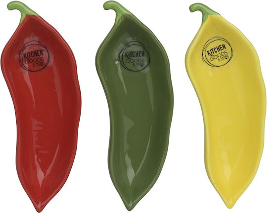 Kaemingk Servierschale Rund Keramik Rote mit Durchmesser 15.2cm 3 Stück