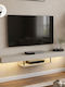 Albares TV Stand from Metal & Wood with LED Lighting Sandstone L150xW29.6xH22cm