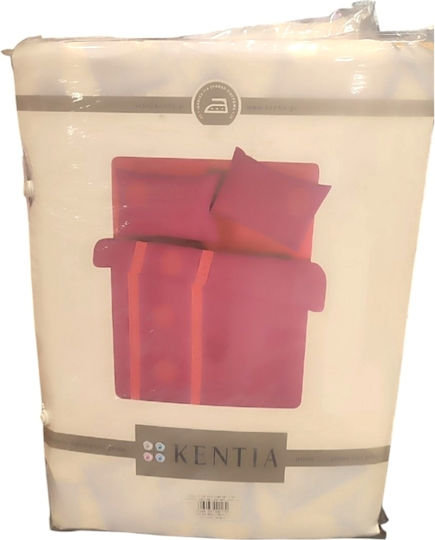 Kentia Set Husă de Pilotă 100% Bumbac 240x270cm Dublă Extra cu 2 Fețe de Pernă Sc-vișiniu