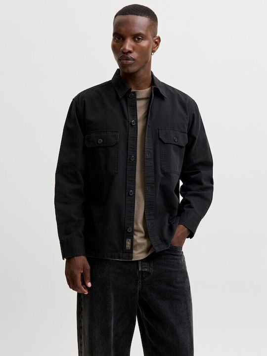 Jack & Jones Jjecolton Overshirt din Bumbac Regular Fit Negru Jack & Jones Jjecolton Overshirt din Bumbac Regular Fit Negru