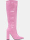 Damenstiefel mit Hohem Absatz Fuchsiefarbe