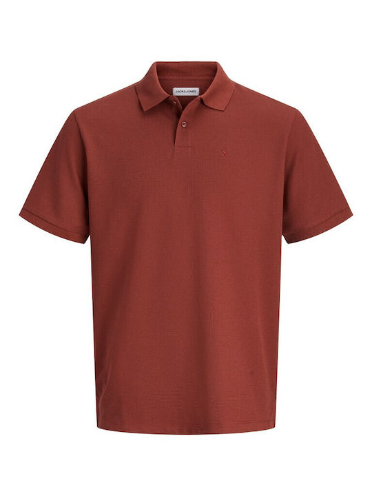 Jack & Jones Polo Μπλούζα Κοντομάνικη Fired Brick