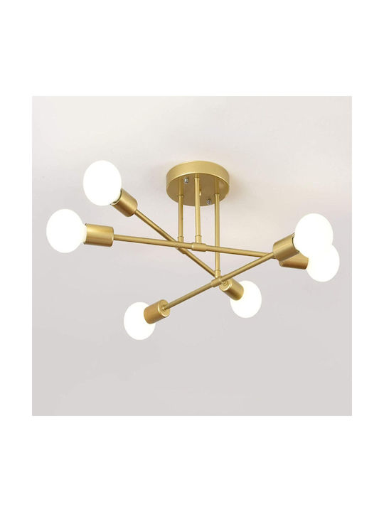 Deckenleuchte 70cm Gold mit E27 Lampensockel