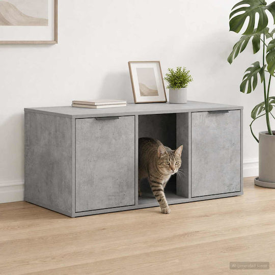 vidaXL Cat Cage Furniture Concrete Grey 100 x 49 x 45 cm