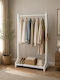 Cuier de Podea din Metal Alb 85x34x127cm