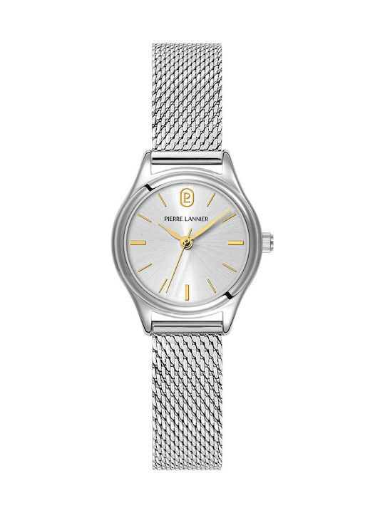 Pierre Lannier Damenuhr Batterie mit Silber Metall-Armband