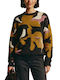 Women's Long Sleeve Sweater Yellow-Black-Pink