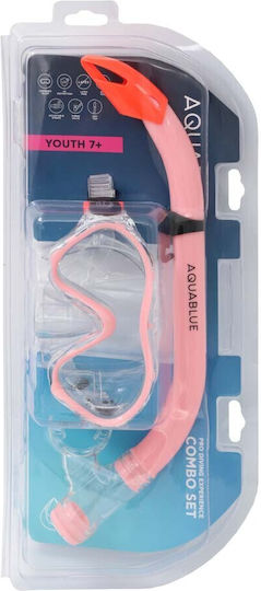 Aquablue Silicone Diving Mask with Snorkel Pink