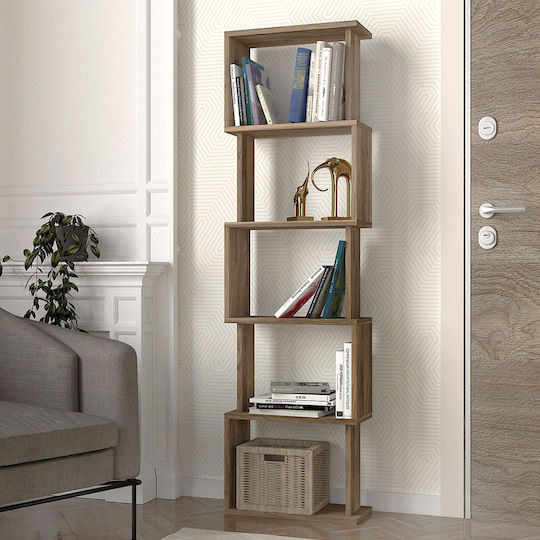 Bibliotecă Alvina Nuc 45x19.6x158.8εκ. Bibliotecă Alvina Nuc 45x19.6x158.8εκ.