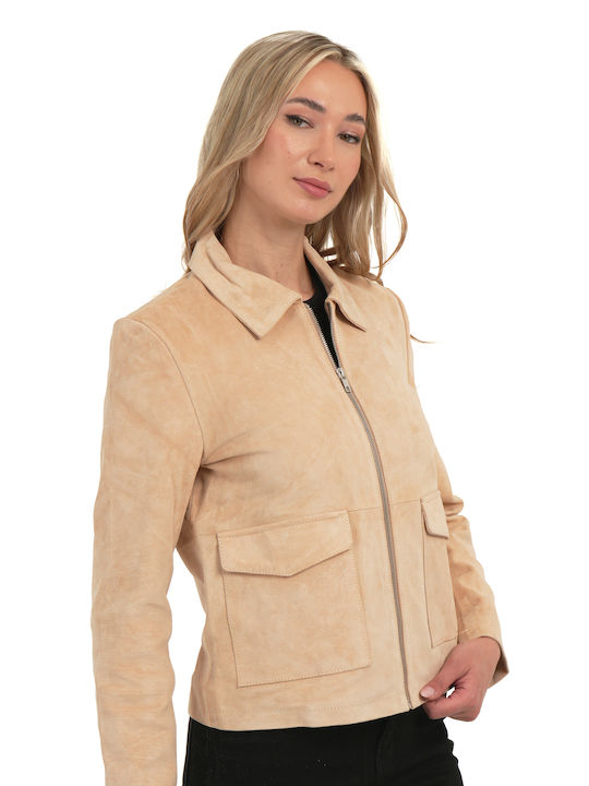 Chic & Clicks Suede Γυναικείο Μπουφάν για Χειμώ...