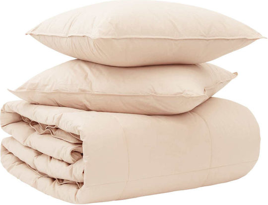 vidaXL Set Steppdecke Einzel 135x220cm Alle Jahreszeiten 2 Stück