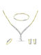 CHrysolithos Schmuckset mit Halskette Ohrringe Ring & Armband Set0005