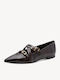 Leder Damen Ballerinas Spitz zulaufend mit Riemen Braun