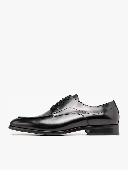 Boss Shoes Мъжки кожени обувки Черни