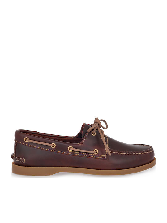 Δερμάτινα Ανδρικά Boat Shoes σε Καφέ Χρώμα