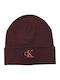 Beanie Unisex Mützen mit Rib Strickart in Burgundisch Farbe