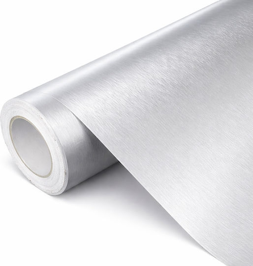 Professional Decorative Car Film Brushed Silver 1.52 X 18m