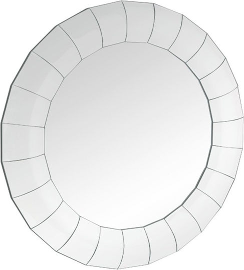 Mirrors & More Penelope Wall Mirror with White Wooden Frame Diameter 80cm